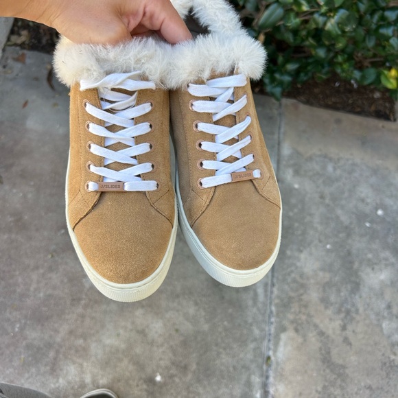 J slides shoes platform sneakers Sherpa fur - Picture 2 of 5